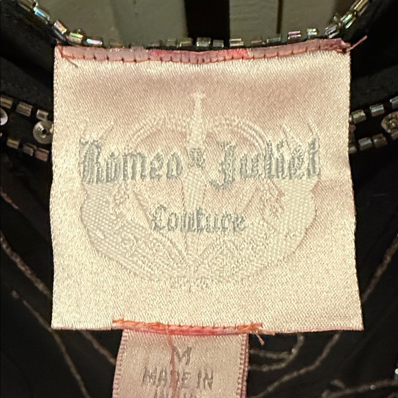 Romeo & Juliet Couture Black Beaded Dress NWT - Picture 2 of 10